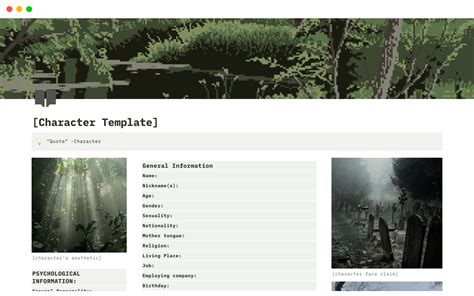 Notion Character Bio Template