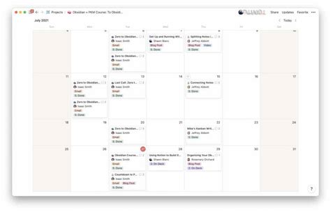 notioncalendarviewobsidiancourse The Sweet Setup