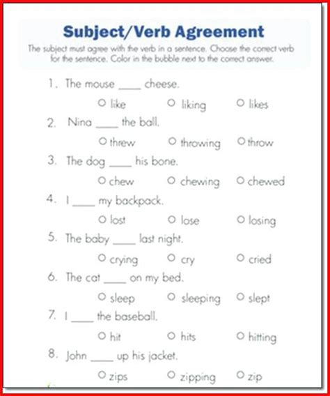 Noun And Verb Agreement Worksheets 99worksheets Noun Verb Agreement Worksheet - Noun Verb Agreement Worksheet