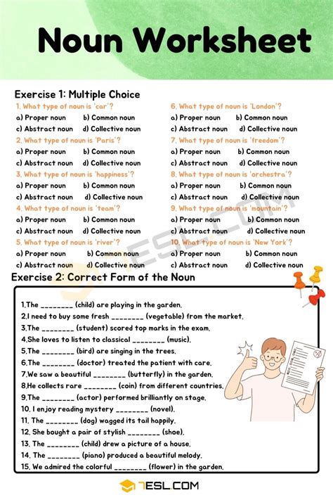 Noun Exercises Noun Worksheet 7esl Common Noun Exercises With Answers - Common Noun Exercises With Answers