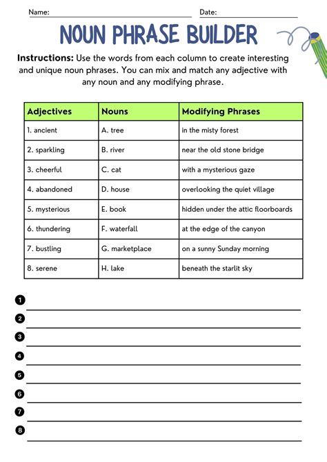Noun Phrase Worksheetsmaking English Fun Phrases Worksheet With Answers - Phrases Worksheet With Answers