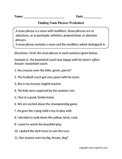 Noun Phrases Worksheet Home Of English Grammar Phrases Practice Worksheet - Phrases Practice Worksheet