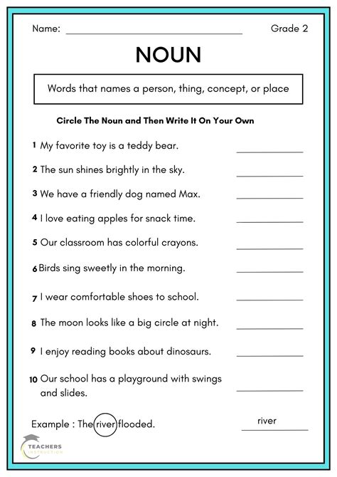 Noun Worksheet For Class 2
