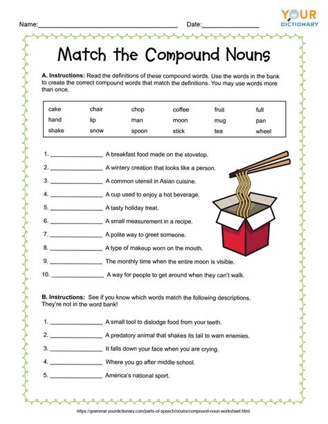 Noun Worksheets Compound Nouns Worksheet 7th Grade - Compound Nouns Worksheet 7th Grade