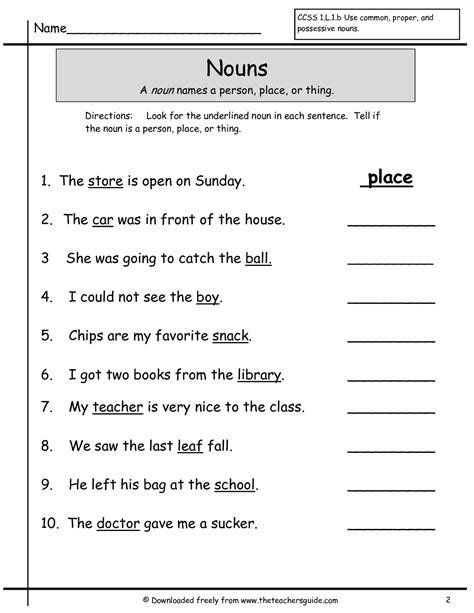 Noun Worksheets First Grade   Noun Worksheets For 3rd And 4th Grades Made - Noun Worksheets First Grade