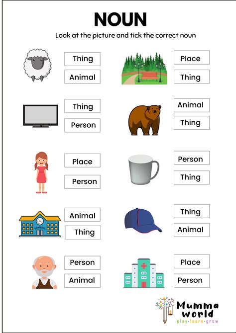 Noun Worksheets For Grade 1 Noun Worksheets For First Grade - Noun Worksheets For First Grade