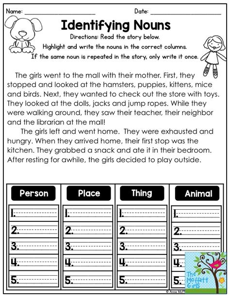 Noun Worksheets Identifying Nouns Worksheet For Kindergarten - Identifying Nouns Worksheet For Kindergarten