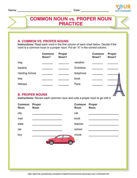 Noun Worksheets K5 Learning Common And Proper Noun Worksheet - Common And Proper Noun Worksheet