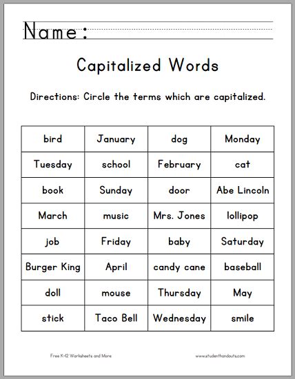 Nouns Kindergarten   Is Kindergarten Capitalized Making English Fun - Nouns Kindergarten