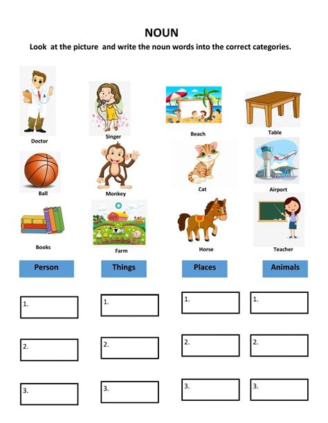 Nouns Online Exercise For Grade 1 2 3 Nouns Worksheets 3rd Grade - Nouns Worksheets 3rd Grade