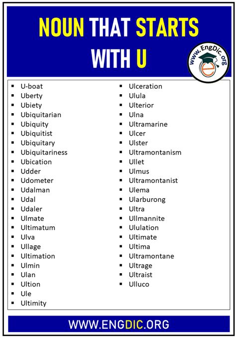Nouns Starting With U   Nouns That Start With U English Vocabulary Your - Nouns Starting With U