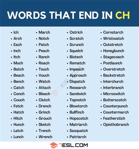 Nouns That End With Ch 398 Words Wordmom Nouns Ending With Ch - Nouns Ending With Ch
