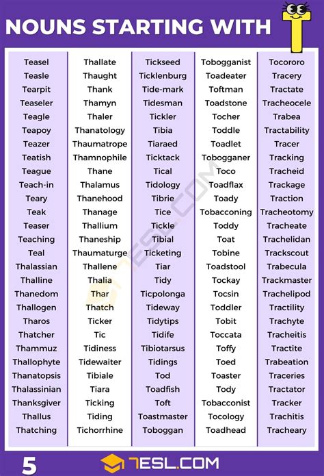 Nouns That Start With T Nouns Beginning With T - Nouns Beginning With T
