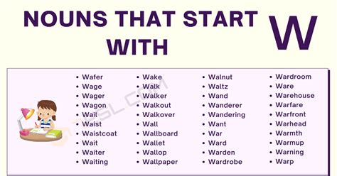 Nouns That Start With W Simple Words That Start With W - Simple Words That Start With W