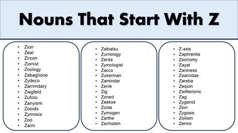 Nouns That Start With Z Yourdictionary Items That Start With Z - Items That Start With Z