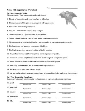 Read Online Nouns With Superheroes Worksheet Answer Key 