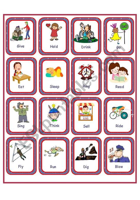  Nounverb Picture Cards - Nounverb Picture Cards