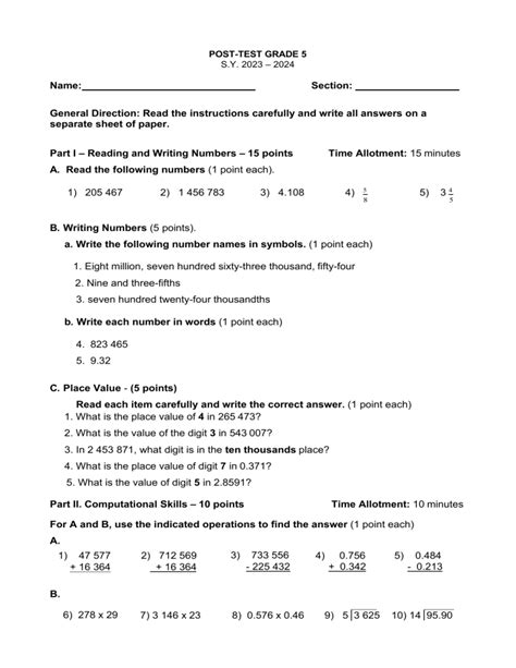 Novanet Math Post Test Answers