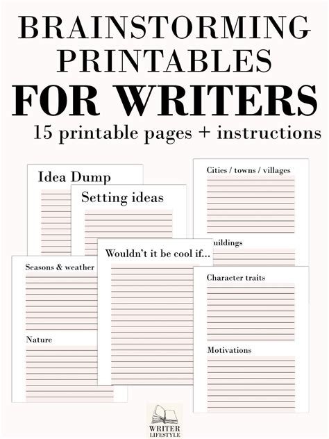 Novel Brainstorming Worksheets For Writers Authors Etsy Novel Planning Worksheet - Novel Planning Worksheet
