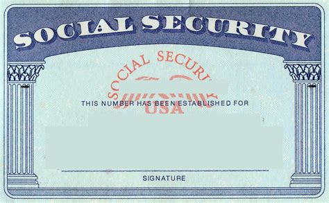 novelty social security card template