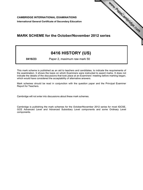 November 2012 Mark Scheme 36 Cambridge International