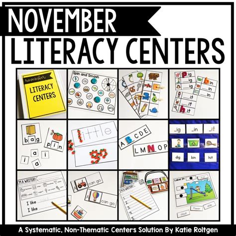 November Literacy Centers For Kindergarten Katie Roltgen Kindergarten Literacy By Design - Kindergarten Literacy By Design