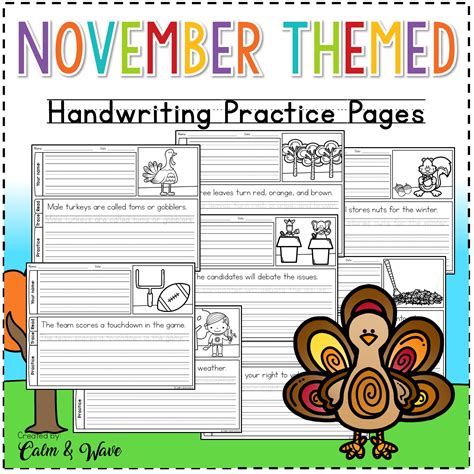 November Themed Handwriting Practice Worksheets With Daily Kindergarten Daily Calendar Worksheet November - Kindergarten Daily Calendar Worksheet November