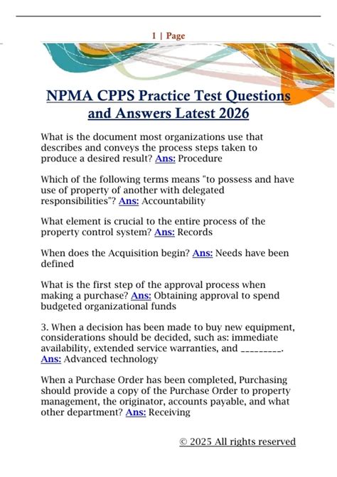 Npma Test Answers