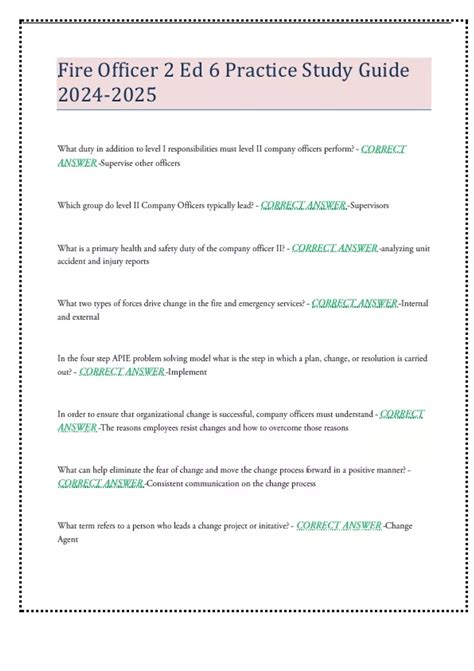 Npq Fire Officer 2 Study Guide