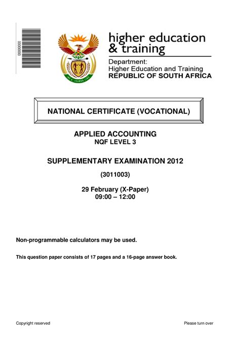 Read Nqf Level3 Question Papers 