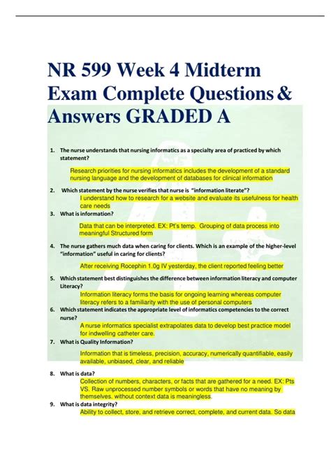 Nr 599 Week 4 Midterm Exam