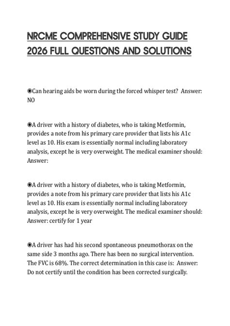 Nrcme Study Guide