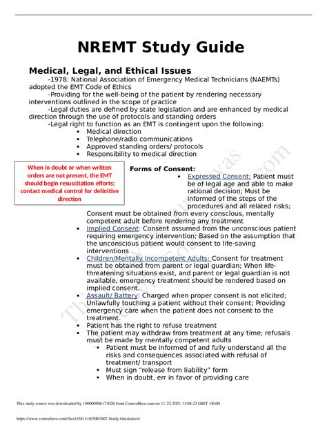 Nremt Basic Study Guide