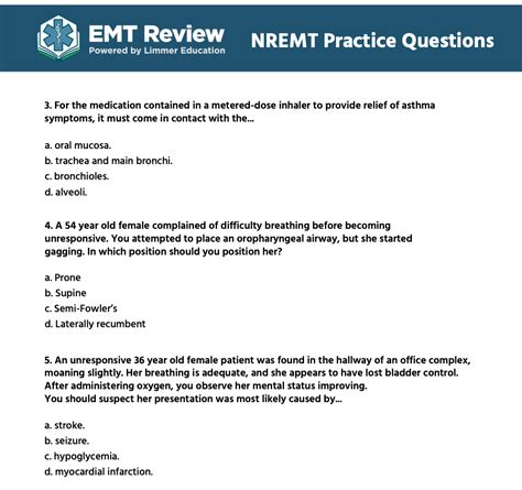 Nremt Practice Exam
