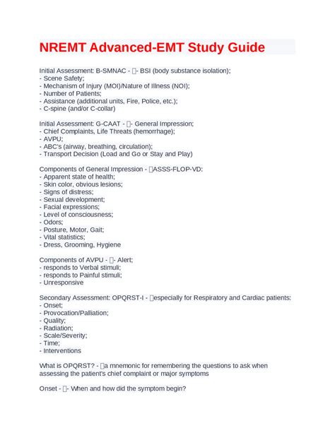 Nremt Study Manuals