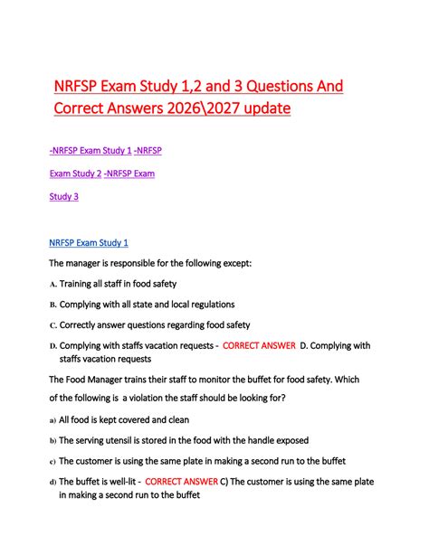 Nrfsp Study Guide