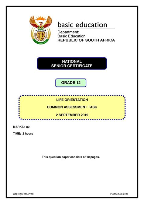 Download Nsc Grade 12 Life Orientation Exam Paper 