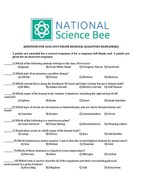 Read Online Nsf Science Bee Sample Questions 