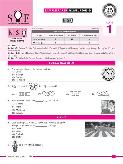 nso class 1 sample paper 2012 2013