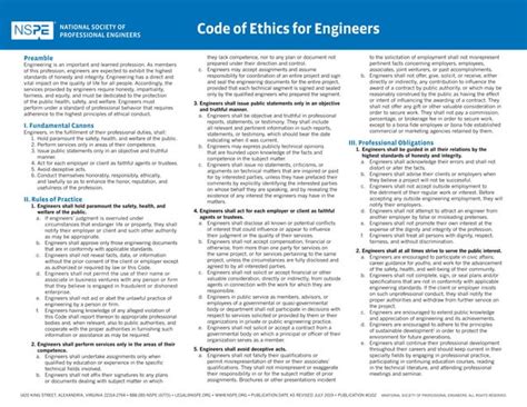 Nspe Code Of Ethics