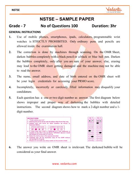 Nstse Previous Question Papers Class 6 Able E