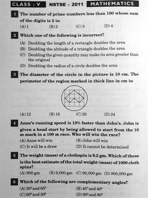 Nstse Previous Year Question Papersfor