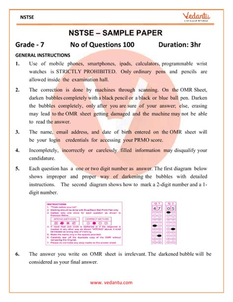 Download Nstse Sample Papers Exam 