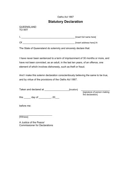 Nsw Statutory Declaration