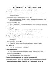 Nt2580 Final Exam