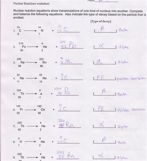 Nuclear Decay Equations Worksheet Answers Vegan Divas Nyc Alpha Decay Worksheet - Alpha Decay Worksheet