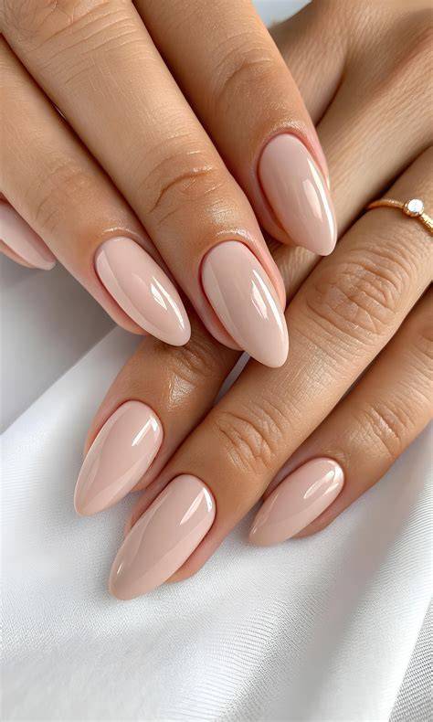 nude almond nails
