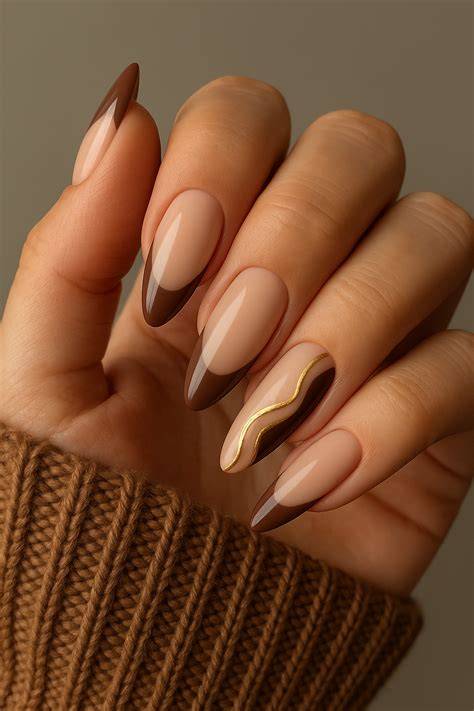 nude and brown nails