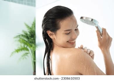 nude asian shower