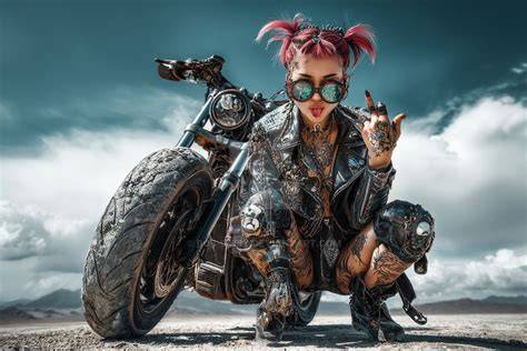 nude biker chick